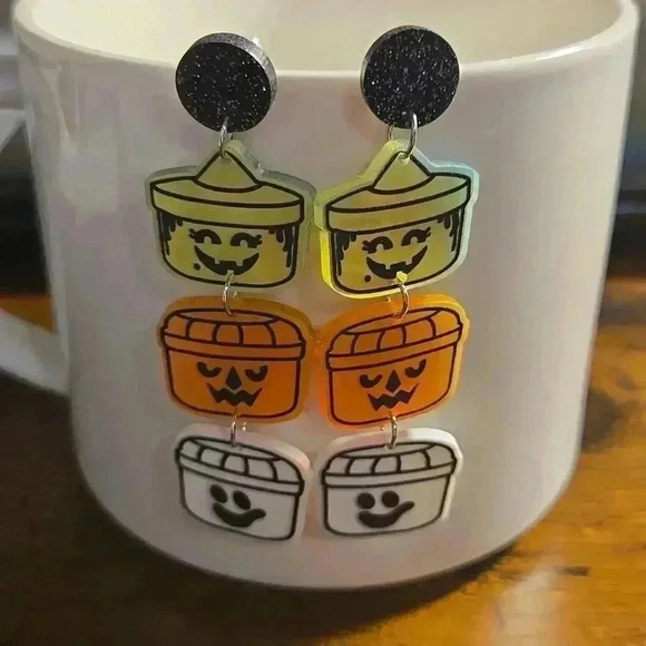Jewelry - 3/$15 New Boutique Halloween Trick or Treat Bucket Earrings